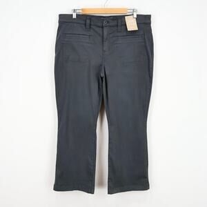 NWT Madewell Kick Out Crop Pants In Garment-Dyed Dark Pavement Charcoal Size 33